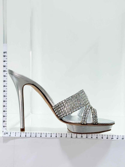 Pre - loved GINA Silver Size EU 39 Mules at Reems Closet