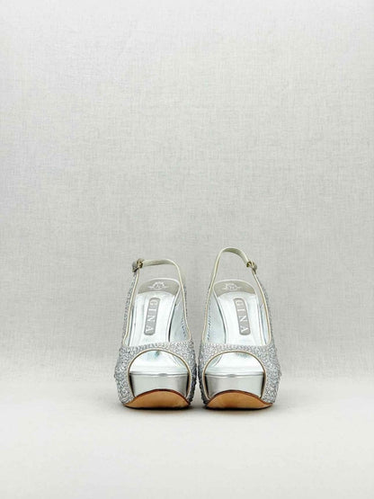Pre - loved GINA Silver Size EU 39.5 Slingbacks at Reems Closet