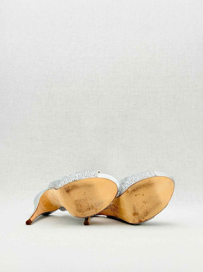 Pre - loved GINA Silver Size EU 39.5 Slingbacks at Reems Closet