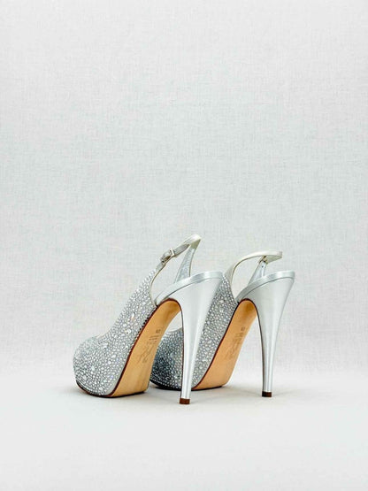 Pre - loved GINA Silver Size EU 39.5 Slingbacks at Reems Closet