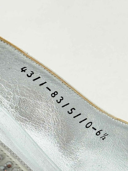 Pre - loved GINA Silver Size EU 39.5 Slingbacks at Reems Closet