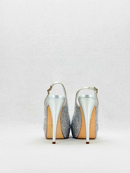 Pre - loved GINA Silver Size EU 39.5 Slingbacks at Reems Closet