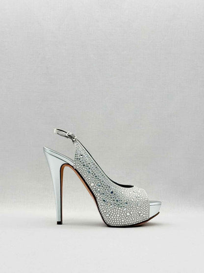 Pre-loved GINA Silver Size EU 40 Slingbacks at Reems Closet