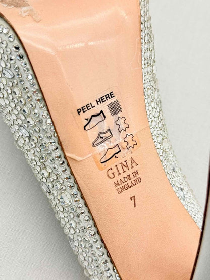 Pre-loved GINA Silver Size EU 40 Slingbacks at Reems Closet