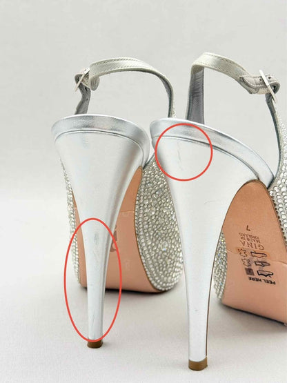 Pre-loved GINA Silver Size EU 40 Slingbacks at Reems Closet