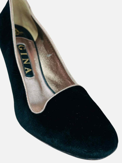 Pre - loved GINA Velvet Black Pumps 39 at Reems Closet