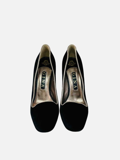 Pre - loved GINA Velvet Black Pumps 39 at Reems Closet