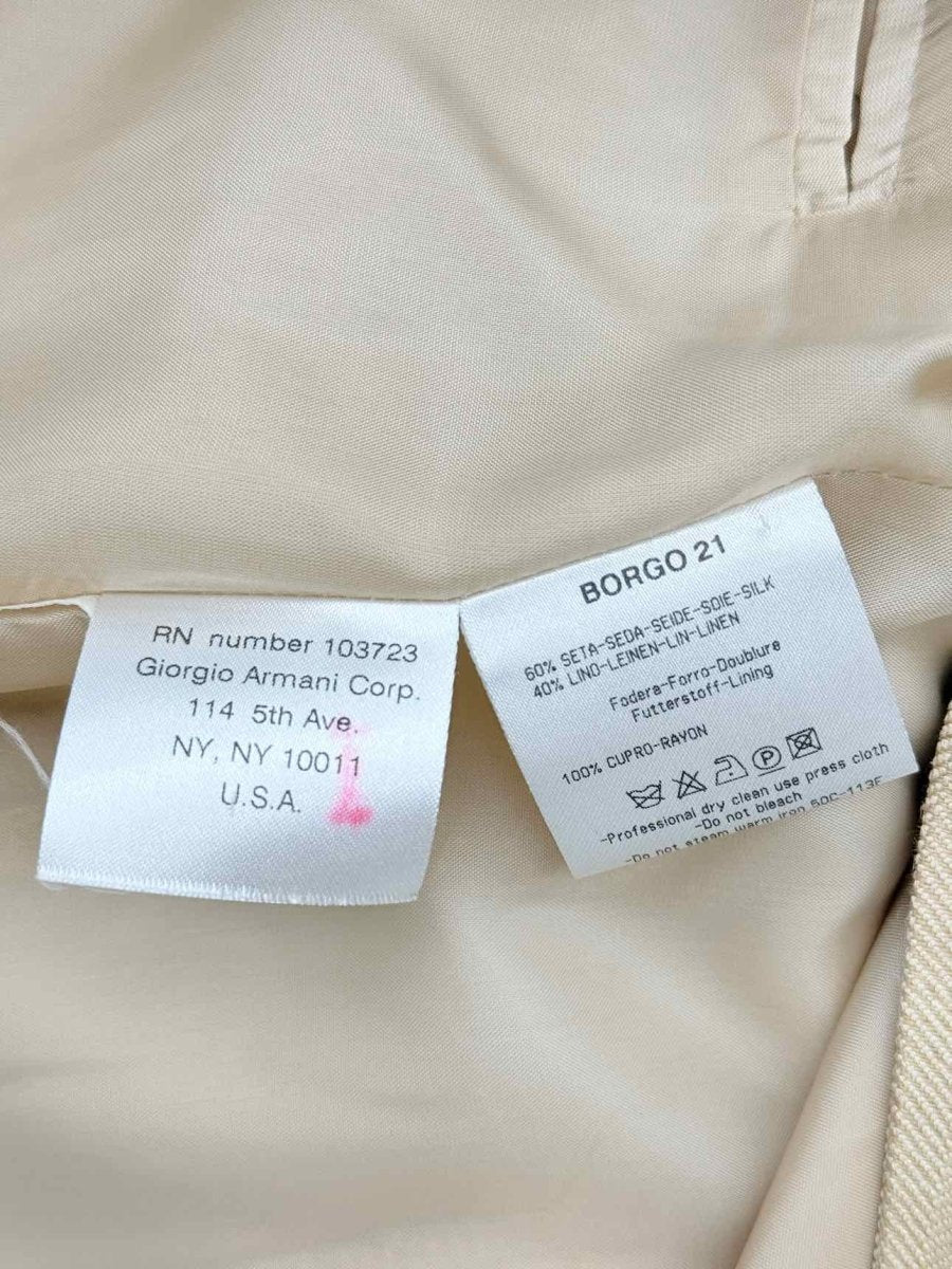 Pre - loved GIORGIO ARMANI Beige Size US 10 Jacket at Reems Closet