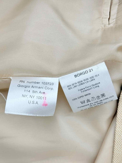 Pre - loved GIORGIO ARMANI Beige Size US 10 Jacket at Reems Closet