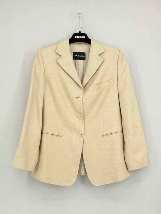 Pre - loved GIORGIO ARMANI Beige Size US 10 Jacket at Reems Closet