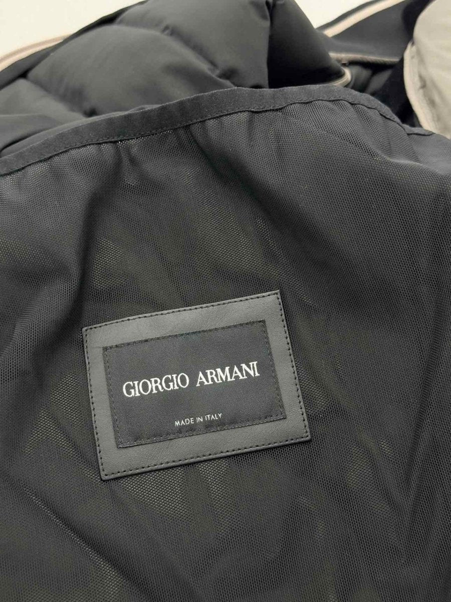 Pre - loved GIORGIO ARMANI Black/Blue Size XXXL Bomber Jacket at Reems Closet