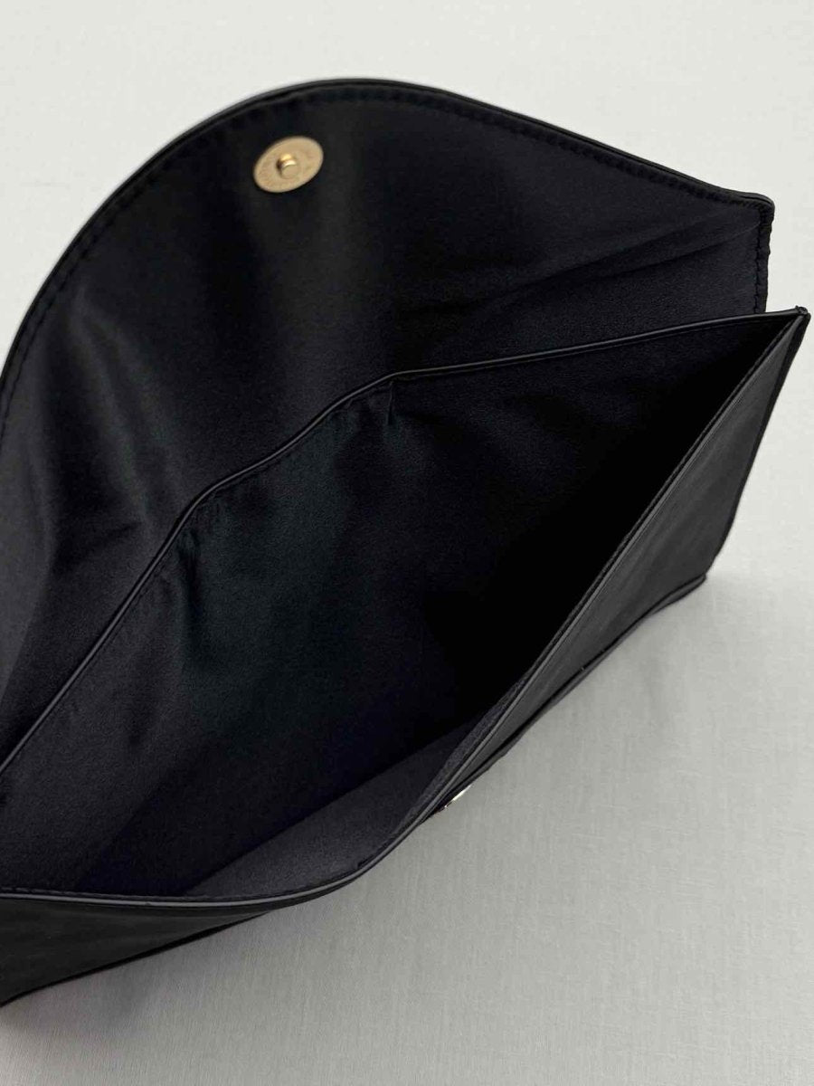 Pre - loved GIORGIO ARMANI Envelope Black Clutch at Reems Closet