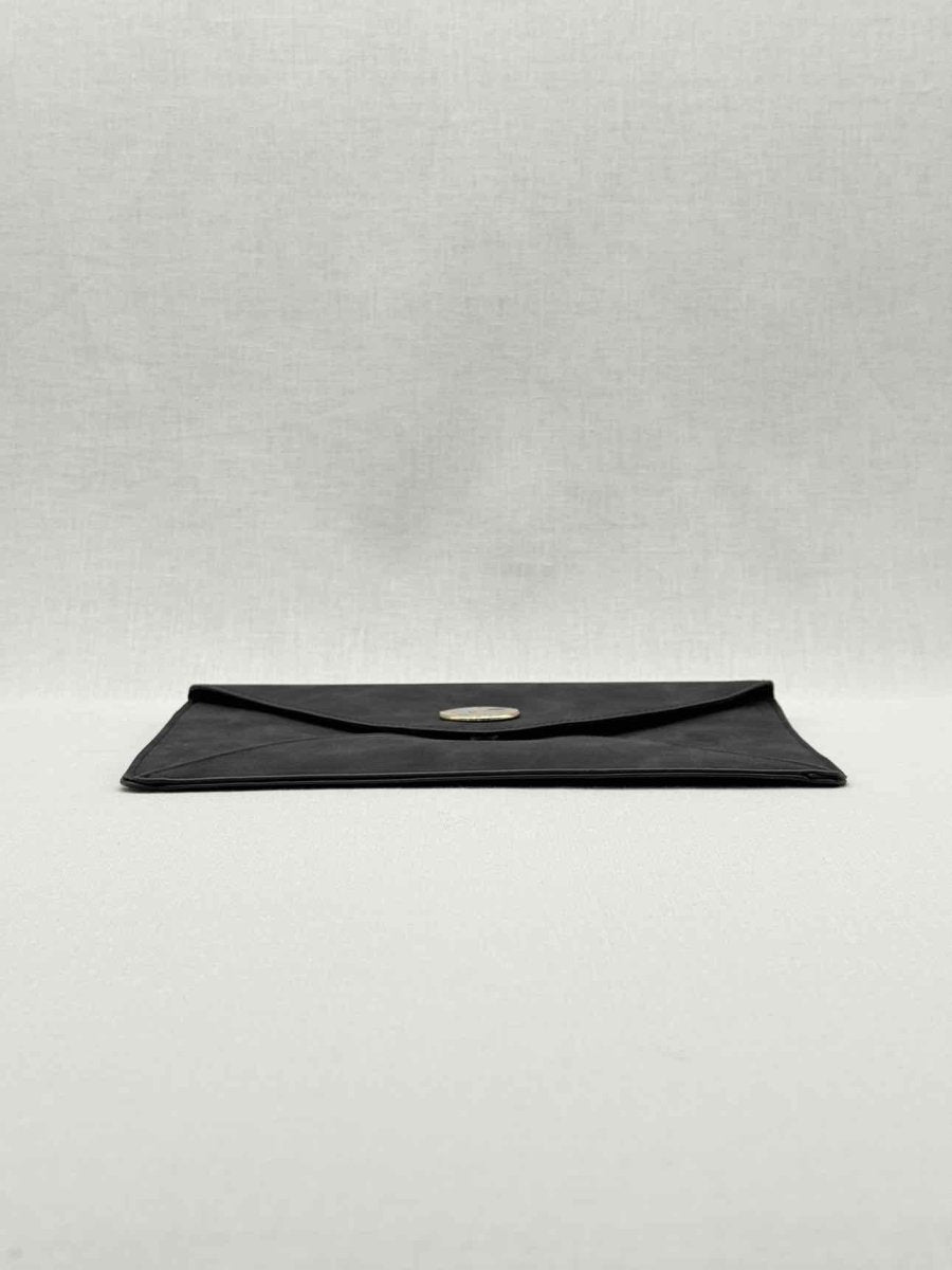 Pre - loved GIORGIO ARMANI Envelope Black Clutch at Reems Closet