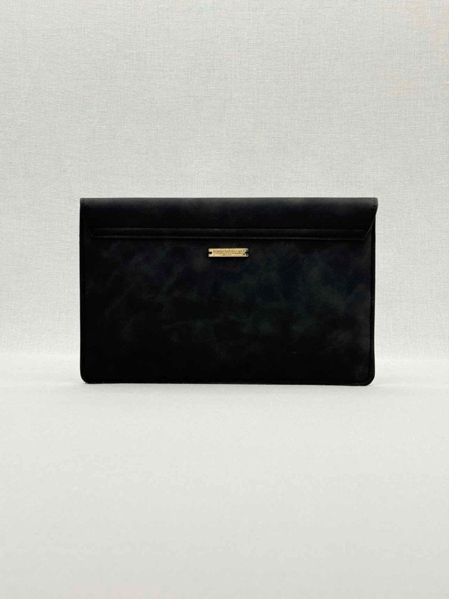 Pre - loved GIORGIO ARMANI Envelope Black Clutch at Reems Closet