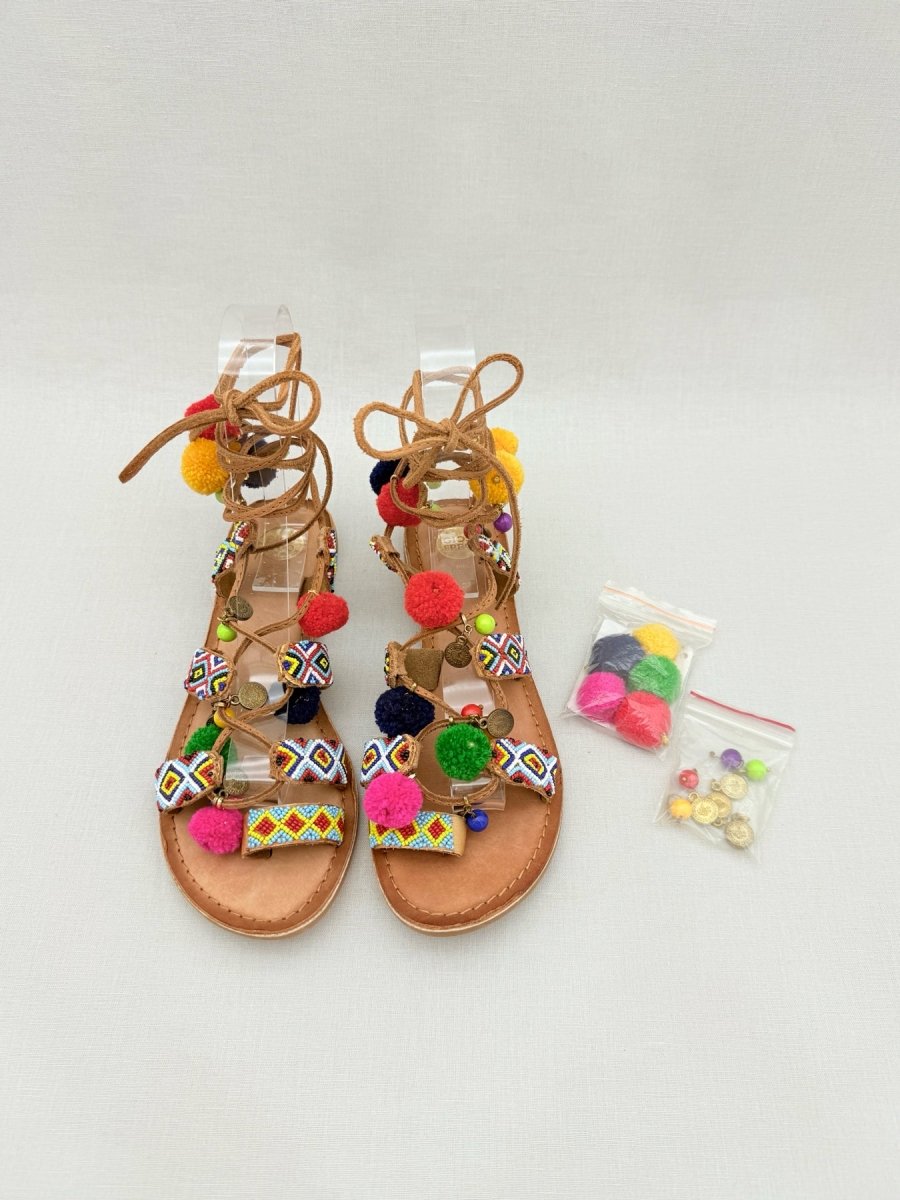 Pre - loved GIOSEPPO Dyani Beige Multicolor Size EU 38 Sandals at Reems Closet