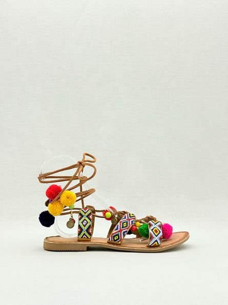 Pre - loved GIOSEPPO Dyani Beige Multicolor Size EU 38 Sandals at Reems Closet