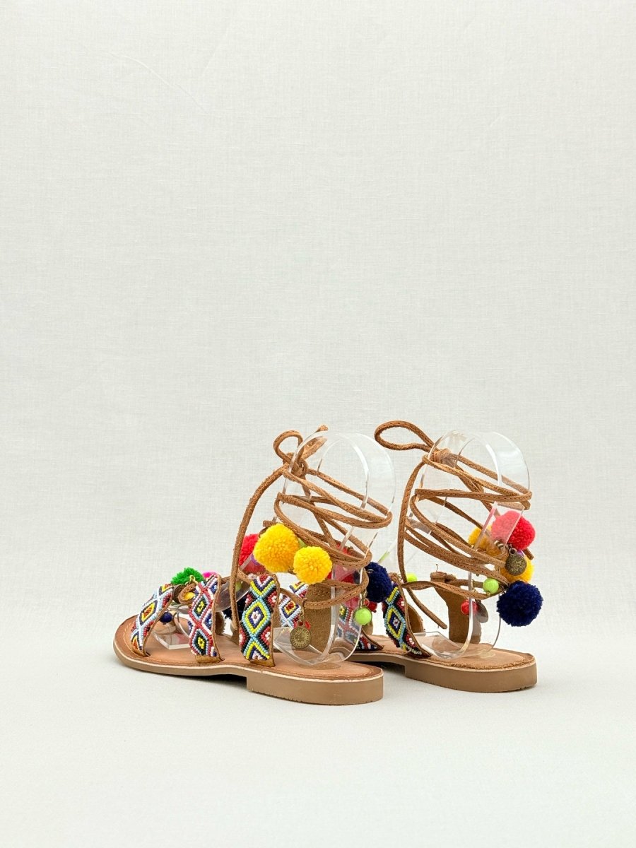 Pre - loved GIOSEPPO Dyani Beige Multicolor Size EU 38 Sandals at Reems Closet