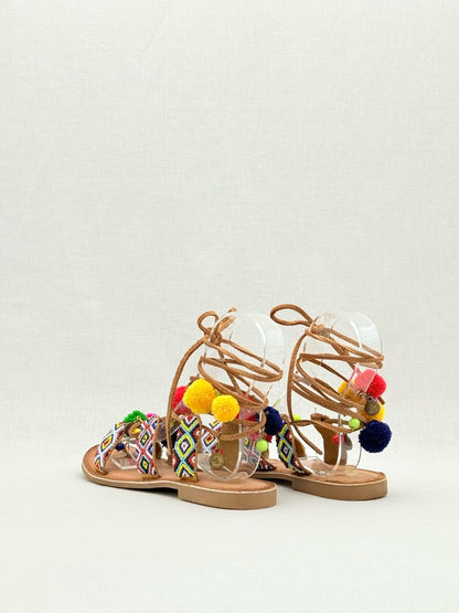 Pre - loved GIOSEPPO Dyani Beige Multicolor Size EU 38 Sandals at Reems Closet