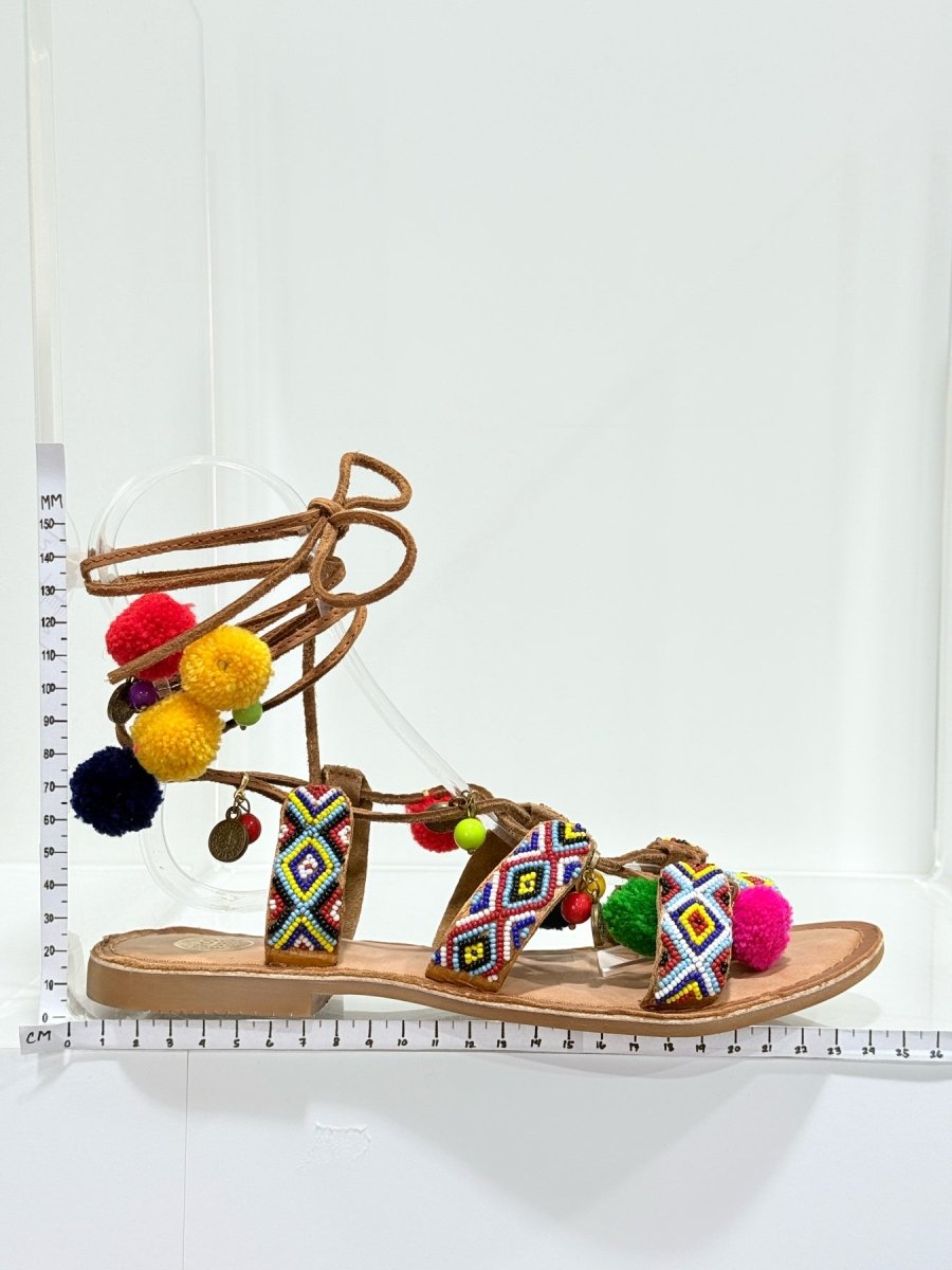 Pre - loved GIOSEPPO Dyani Beige Multicolor Size EU 38 Sandals at Reems Closet