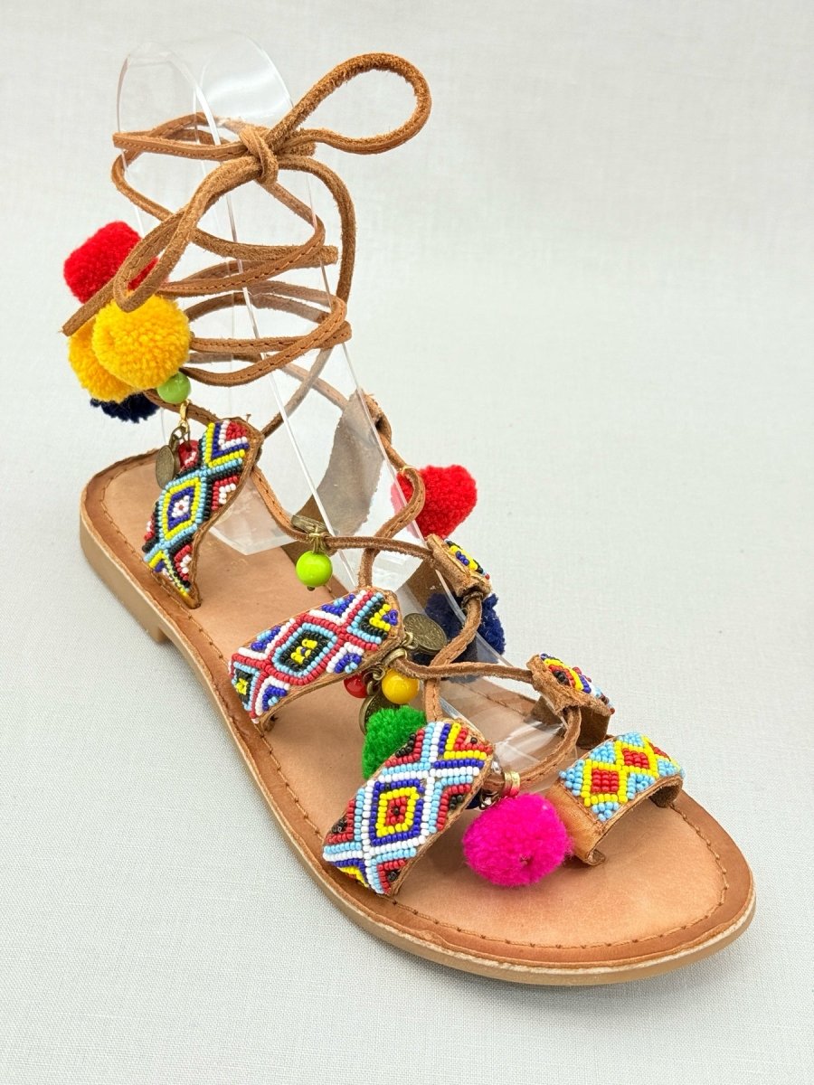 Pre - loved GIOSEPPO Dyani Beige Multicolor Size EU 38 Sandals at Reems Closet