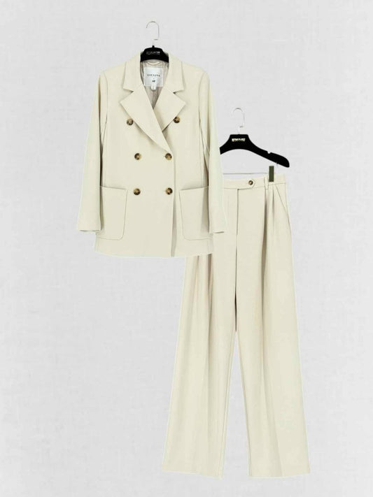 Pre - loved GIULIVA Beige Size Small Jacket & Pants Outfit at Reems Closet