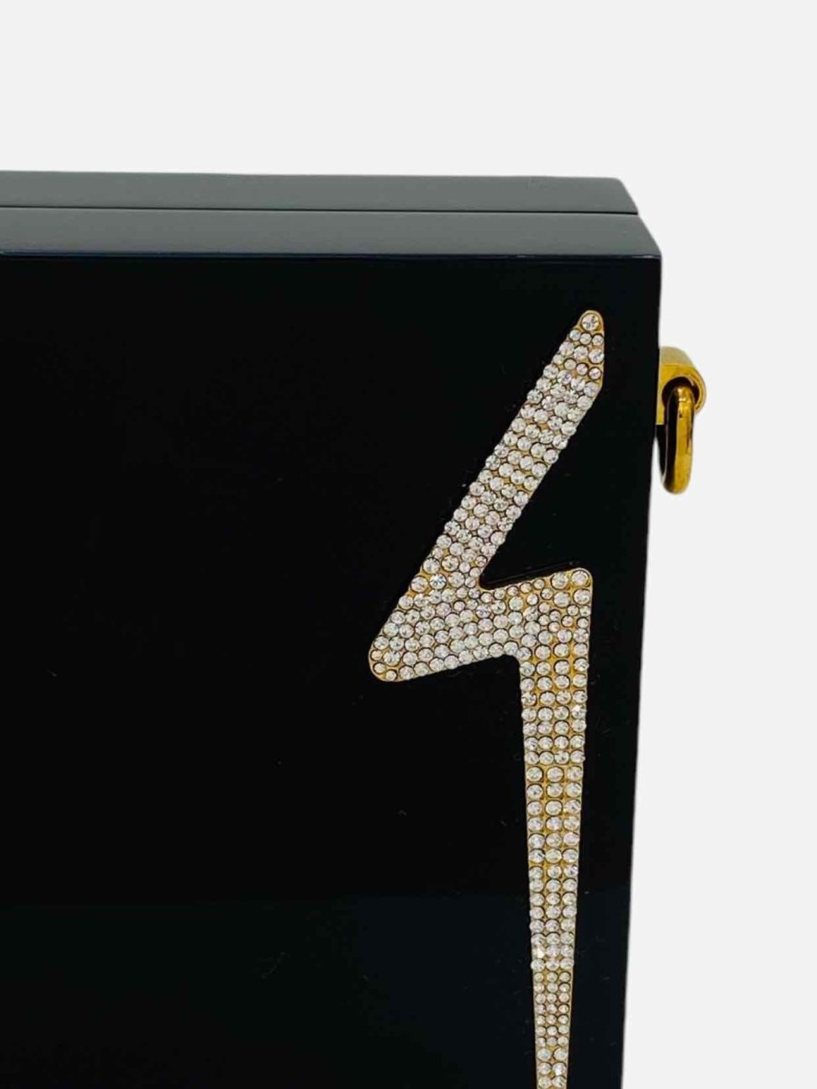 Pre - loved GIUSEPPE ZANOTTI Box Black Clutch at Reems Closet