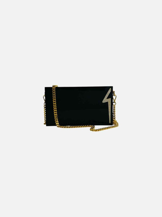 Pre - loved GIUSEPPE ZANOTTI Box Black Clutch at Reems Closet