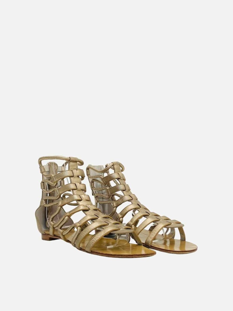 Pre - loved GIUSEPPE ZANOTTI Gladiator Metallic Gold Sandals at Reems Closet