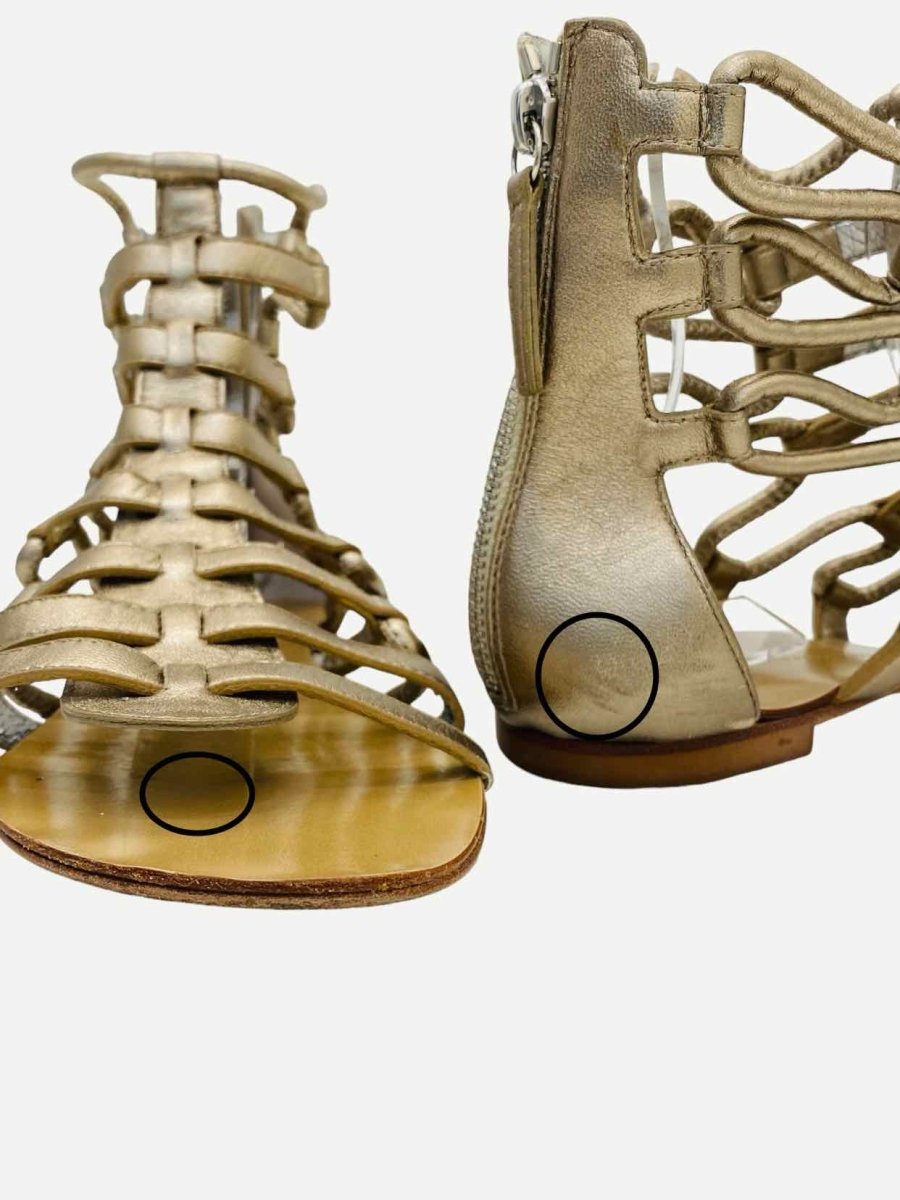 Pre - loved GIUSEPPE ZANOTTI Gladiator Metallic Gold Sandals at Reems Closet