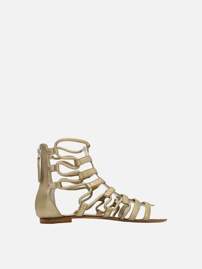 Pre - loved GIUSEPPE ZANOTTI Gladiator Metallic Gold Sandals at Reems Closet