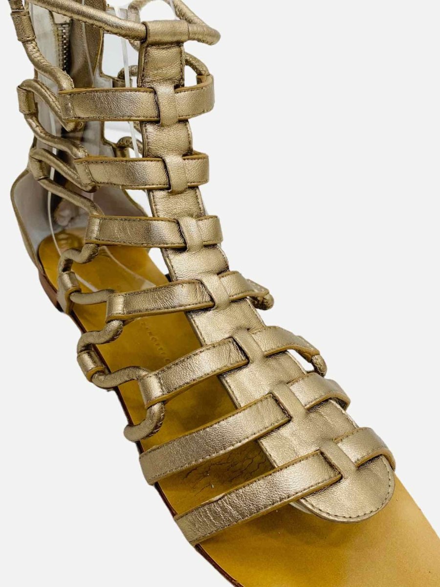 Pre - loved GIUSEPPE ZANOTTI Gladiator Metallic Gold Sandals at Reems Closet