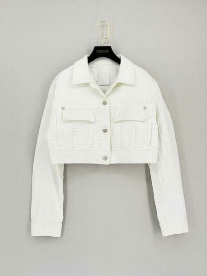 Pre-loved GIVENCHY 4G White Logo Size Small Jacket at Reems Closet