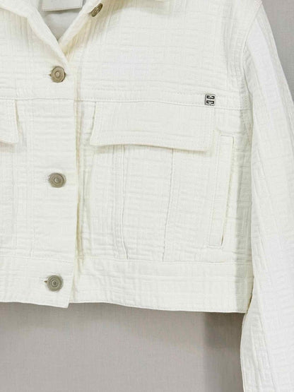 Pre-loved GIVENCHY 4G White Logo Size Small Jacket at Reems Closet
