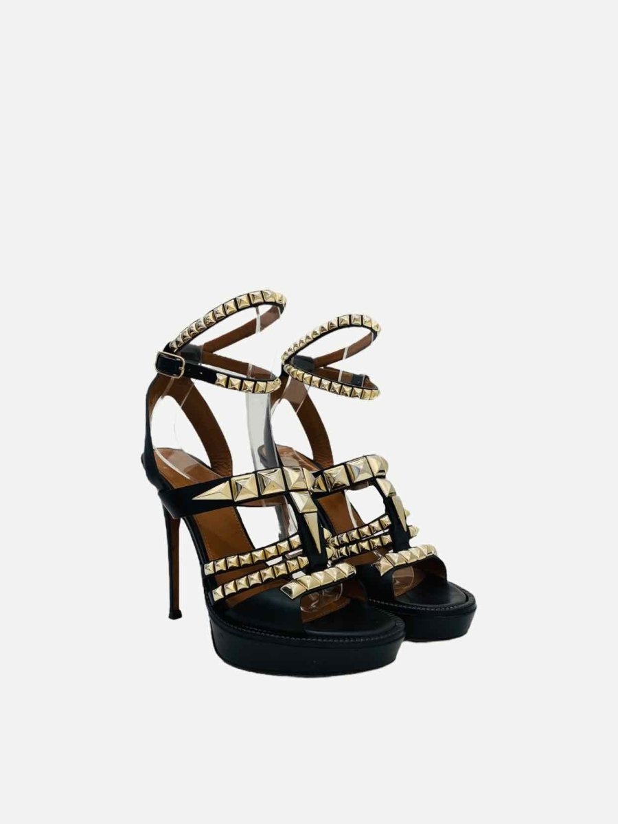 Pre - loved GIVENCHY Ankle Strap Black Heeled Sandals at Reems Closet