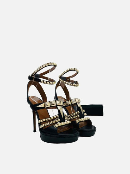 Pre - loved GIVENCHY Ankle Strap Black Heeled Sandals at Reems Closet