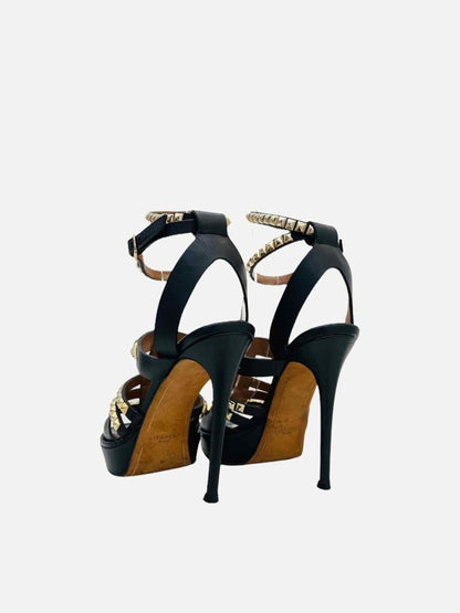 Pre - loved GIVENCHY Ankle Strap Black Heeled Sandals at Reems Closet