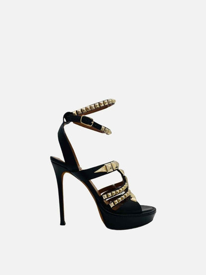 Pre - loved GIVENCHY Ankle Strap Black Heeled Sandals at Reems Closet