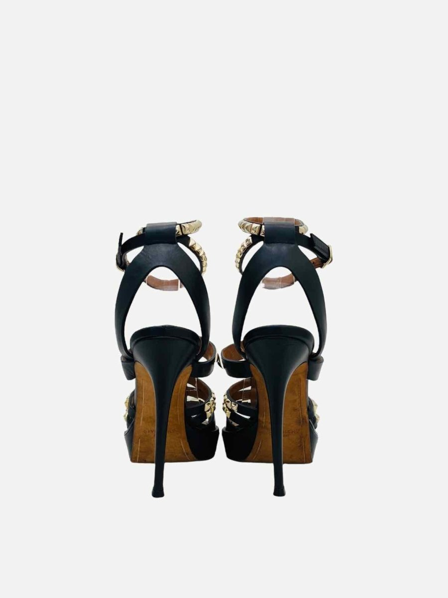 Pre - loved GIVENCHY Ankle Strap Black Heeled Sandals at Reems Closet