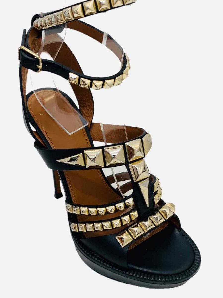 Pre - loved GIVENCHY Ankle Strap Black Heeled Sandals at Reems Closet