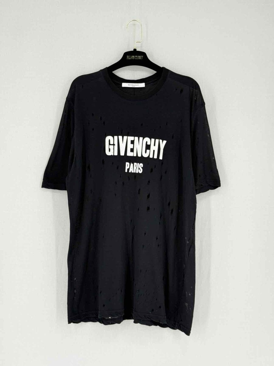 Pre - loved GIVENCHY Black Distressed Size Large T-shirt at Reems Closet