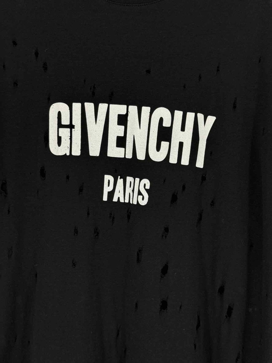 Pre - loved GIVENCHY Black Distressed Size Large T-shirt at Reems Closet