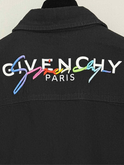 Pre-loved GIVENCHY Black Embroidered Logo Size XL Shirt at Reems Closet