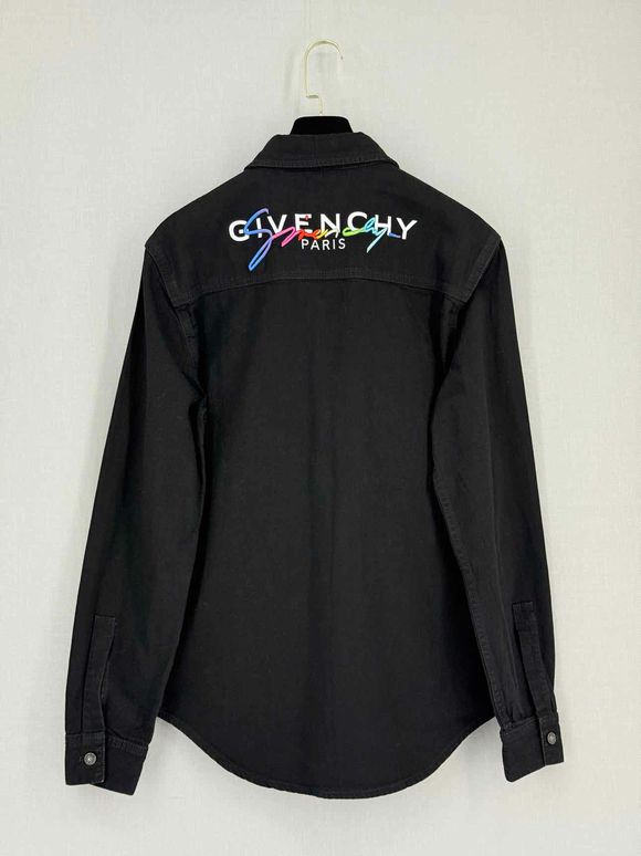 Pre-loved GIVENCHY Black Embroidered Logo Size XL Shirt at Reems Closet