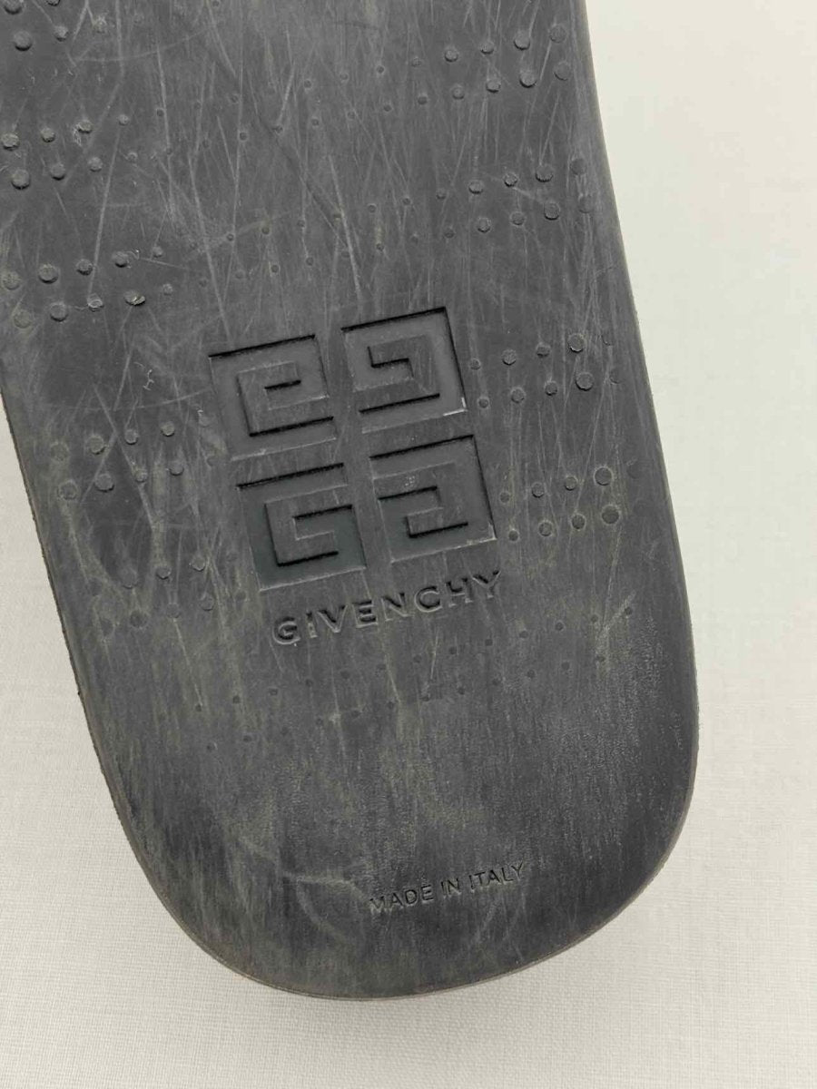 Pre - loved GIVENCHY Black Logo Print Size EU 37 Slides at Reems Closet