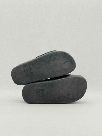 Pre - loved GIVENCHY Black Logo Print Size EU 37 Slides at Reems Closet