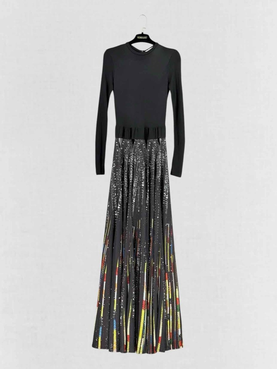Pre - loved GIVENCHY Black Multicolor Size US 2 Long Dress at Reems Closet