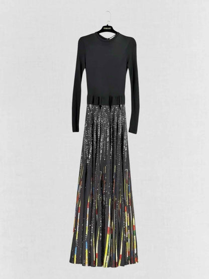 Pre - loved GIVENCHY Black Multicolor Size US 2 Long Dress at Reems Closet