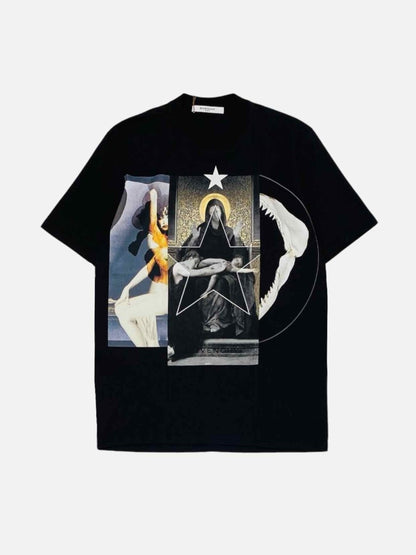 Pre - loved GIVENCHY Black w/ Multicolor Print T-shirt at Reems Closet