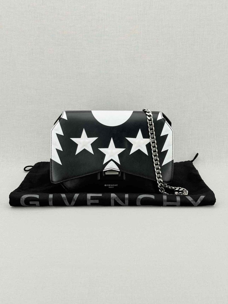 Pre - loved GIVENCHY Bow Cut Black & White Star Crossbody at Reems Closet
