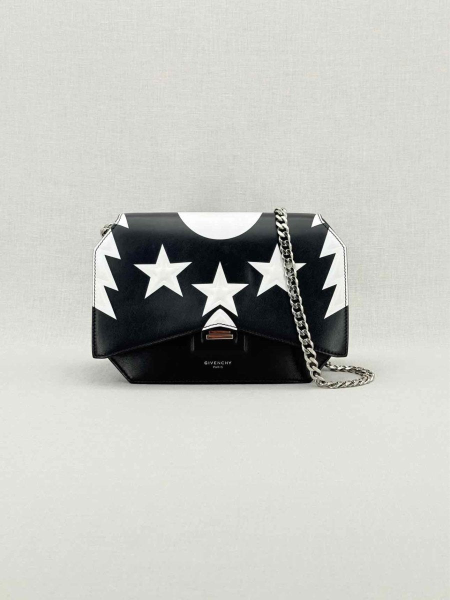 Pre - loved GIVENCHY Bow Cut Black & White Star Crossbody at Reems Closet
